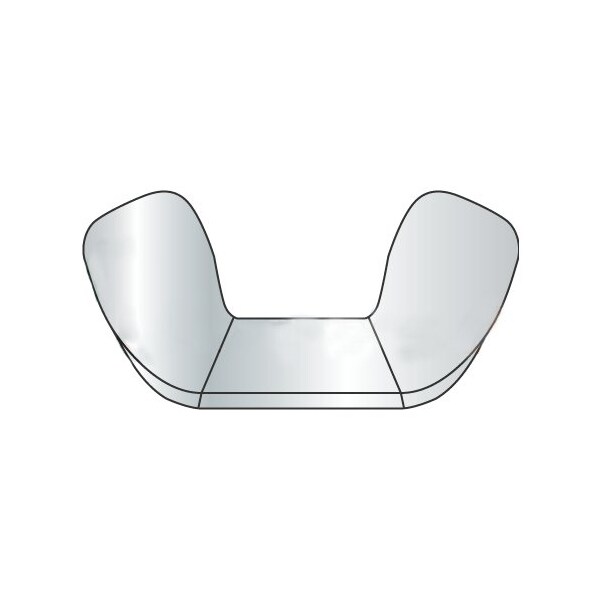 Newport Fasteners Wing Nut, 1/4"-28, Steel, Zinc Plated, 0.57 in Ht, 1-1/10 in Max Wing Span, 2000 PK 841004 - main